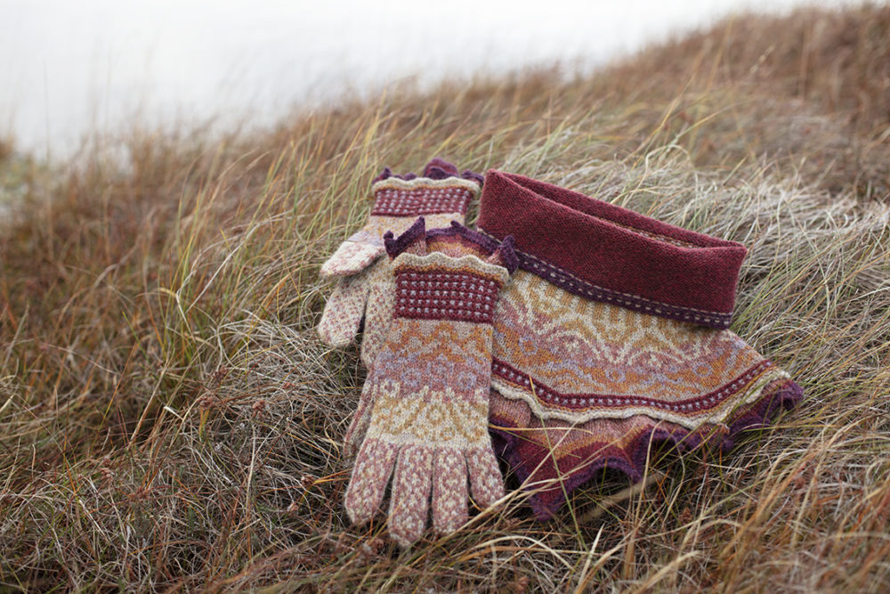 Herald Accessory Set patterncard knitwear design by Alice Starmore in pure wool Hebridean 2 & 3 Ply hand knitting yarn