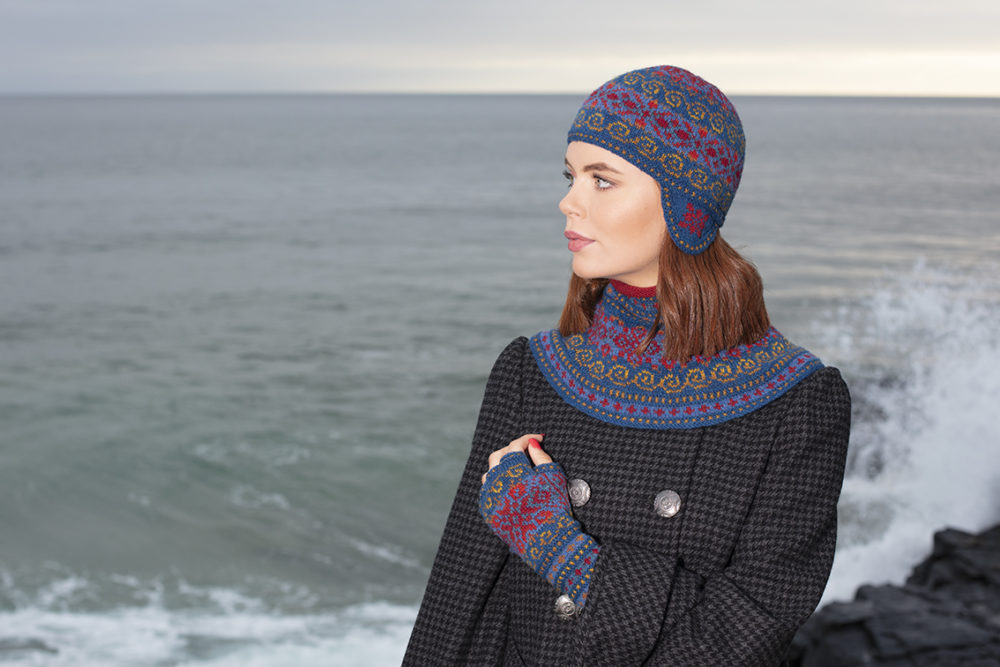 Capillifolium Hat Set patterncard knitwear design by Alice Starmore in pure wool Hebridean 2 Ply hand knitting yarn