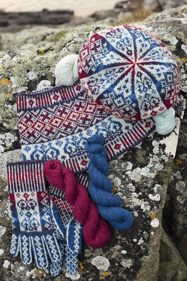 Diamond Jubilee patterncard knitwear design by Alice Starmore in pure wool Hebridean 2 Ply hand knitting yarn
