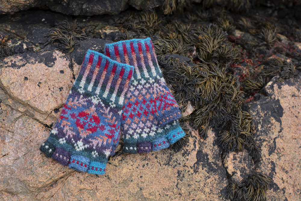 Marina Hat Set patterncard knitwear design by Alice Starmore in pure wool Hebridean 2 Ply hand knitting yarn