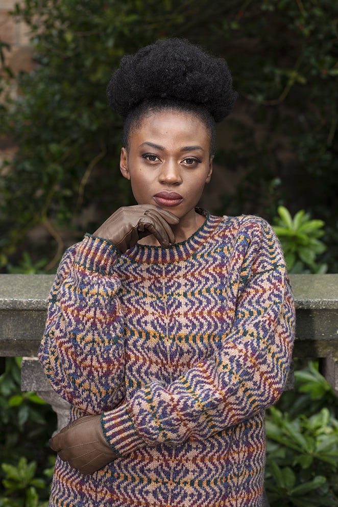 Selkie Pullover patterncard knitwear design by Alice Starmore in pure wool Hebridean 2 Ply hand knitting yarn