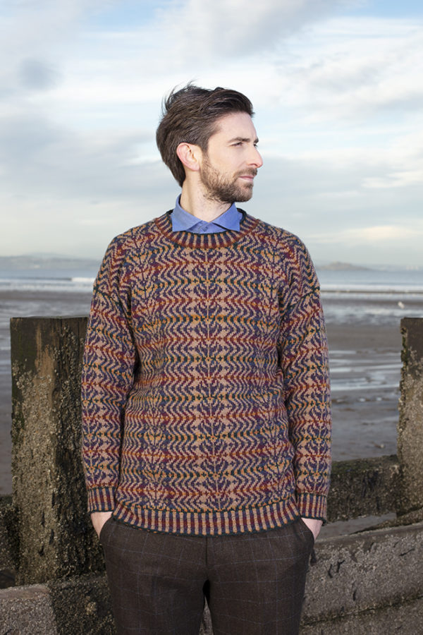 Selkie Pullover patterncard knitwear design by Alice Starmore in pure wool Hebridean 2 Ply hand knitting yarn
