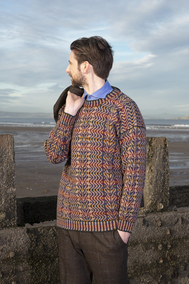 Selkie Pullover patterncard knitwear design by Alice Starmore in pure wool Hebridean 2 Ply hand knitting yarn