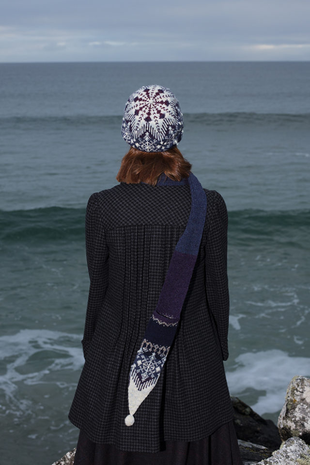 St Agnes Eve Hat Set patterncard knitwear design by Alice Starmore in pure wool Hebridean 2 Ply hand knitting yarn