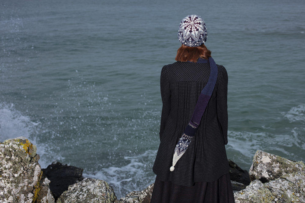 St Agnes Eve Hat Set patterncard knitwear design by Alice Starmore in pure wool Hebridean 2 Ply hand knitting yarn