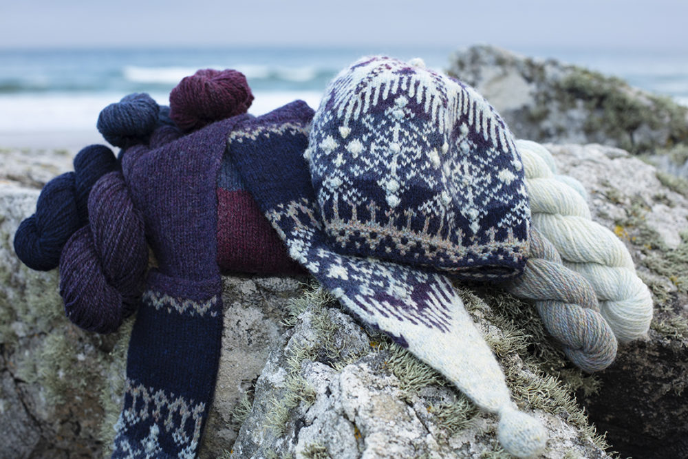 St Agnes Eve Hat Set patterncard knitwear design by Alice Starmore in pure wool Hebridean 2 Ply hand knitting yarn