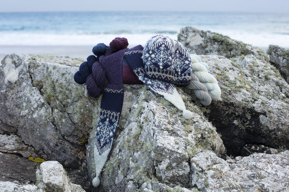 St Agnes Eve Hat Set patterncard knitwear design by Alice Starmore in pure wool Hebridean 2 Ply hand knitting yarn