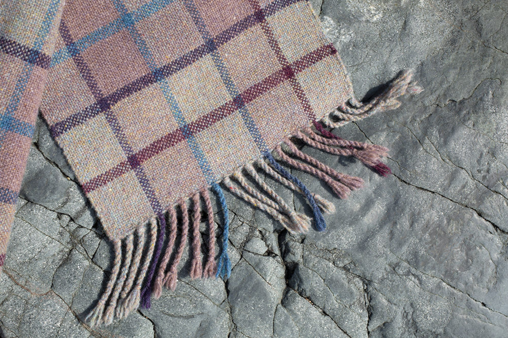 Woven scarf in Alice Starmore pure wool Hebridean Yarn