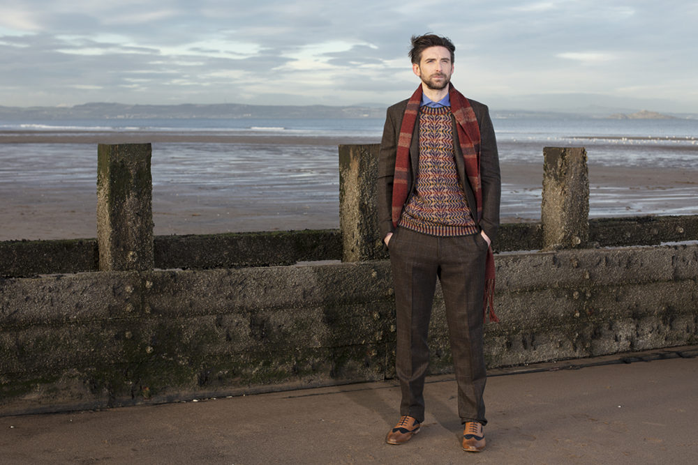 Woven scarf in Alice Starmore pure wool Hebridean Yarn
