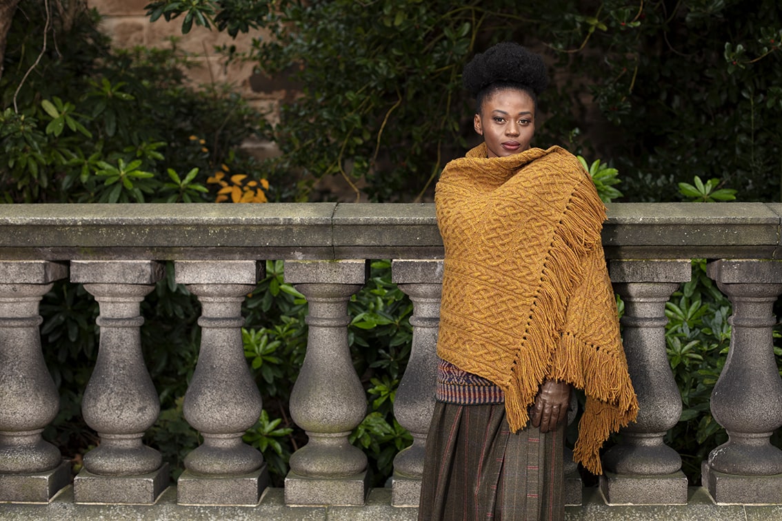 St Ciaran Wrap hand knitwear design from the book Aran Knitting by Alice Starmore