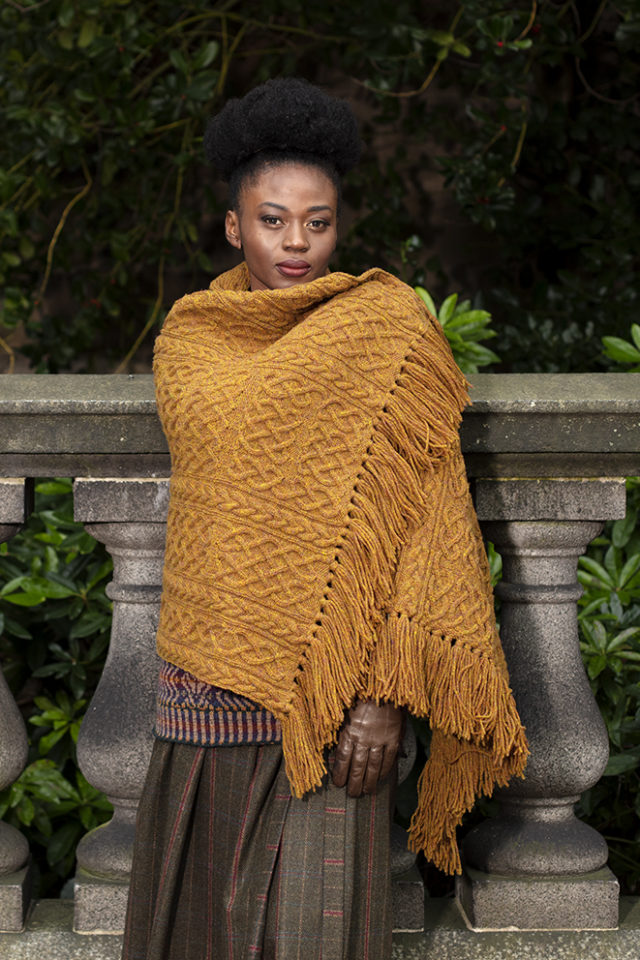 St Ciaran Wrap hand knitwear design from the book Aran Knitting by Alice Starmore