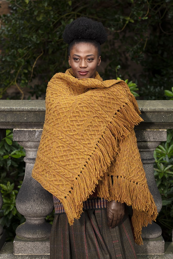 St Ciaran Wrap hand knitwear design from the book Aran Knitting by Alice Starmore