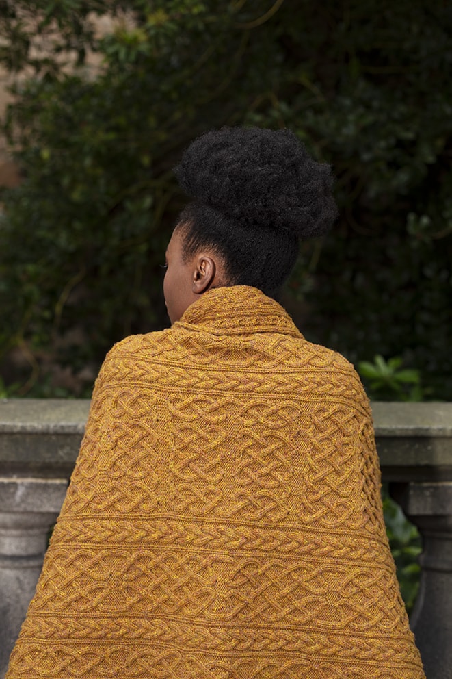 St Ciaran Wrap hand knitwear design from the book Aran Knitting by Alice Starmore