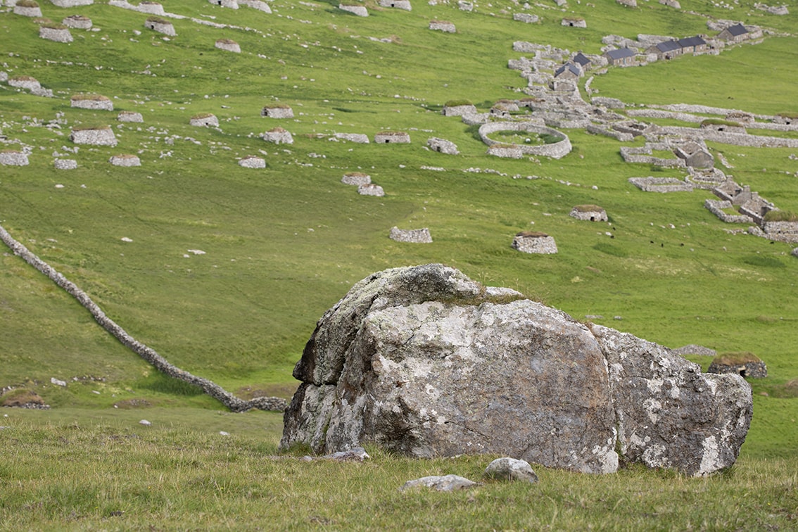 The Milking Stone, overlooking the village on St Kilda