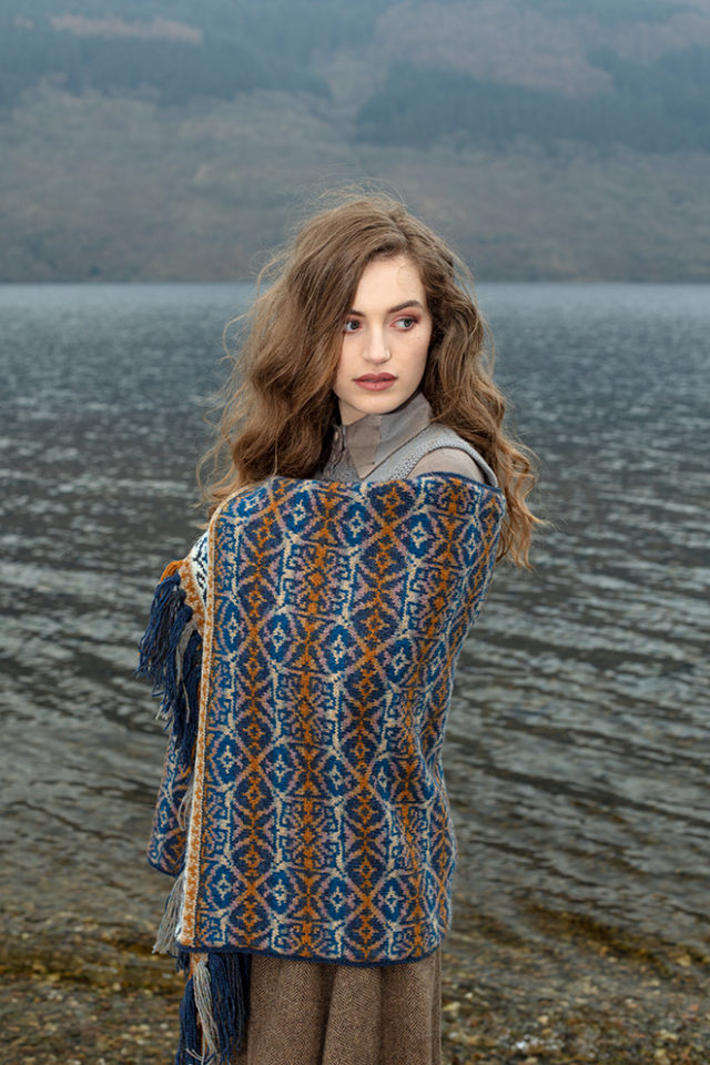 Arabesque hand knitwear design in Winter colourway by Jade Starmore from the book A Collector's Item