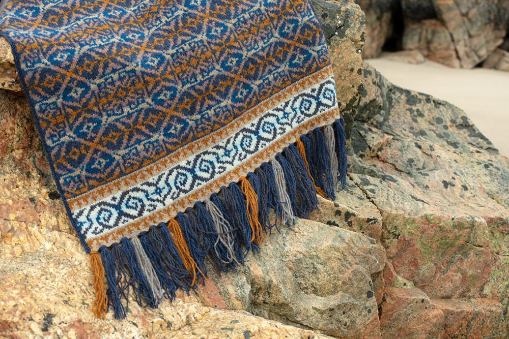 Arabesque hand knitwear design in Winter colourway by Jade Starmore from the book A Collector's Item
