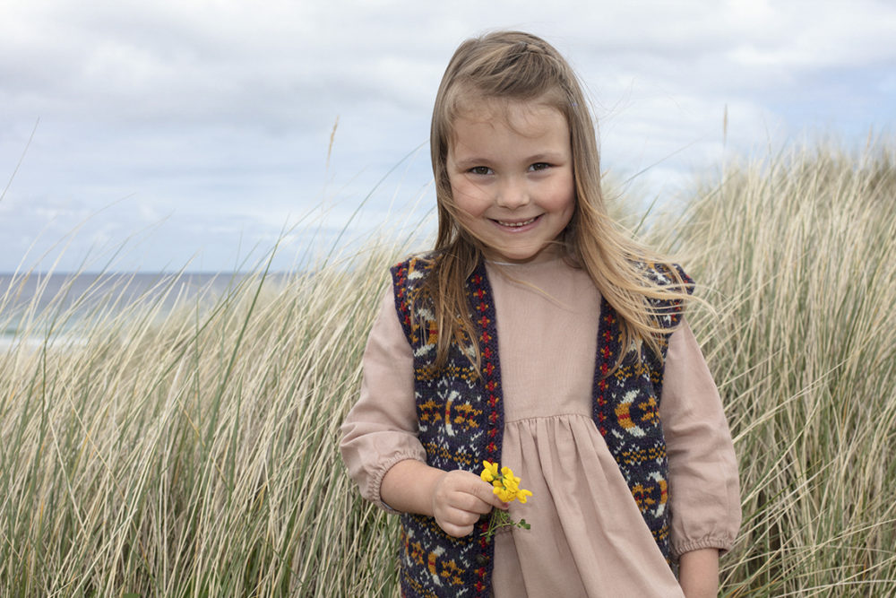 Moon & Stars patterncard knitwear design by Jade Starmore in pure wool Hebridean 2 Ply hand knitting yarn