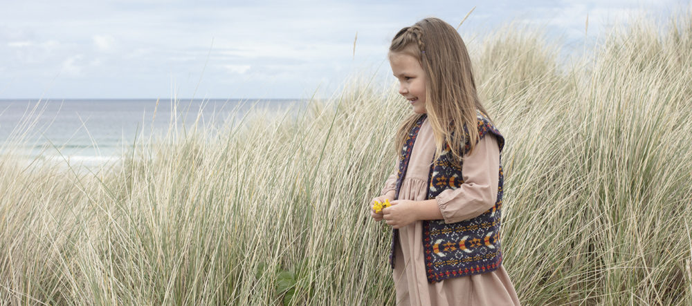 Moon & Stars patterncard knitwear design by Jade Starmore in pure wool Hebridean 2 Ply hand knitting yarn