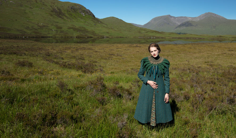 Lapwing Collar patterncard knitwear design by Alice Starmore in pure wool Hebridean 2 Ply hand knitting yarn