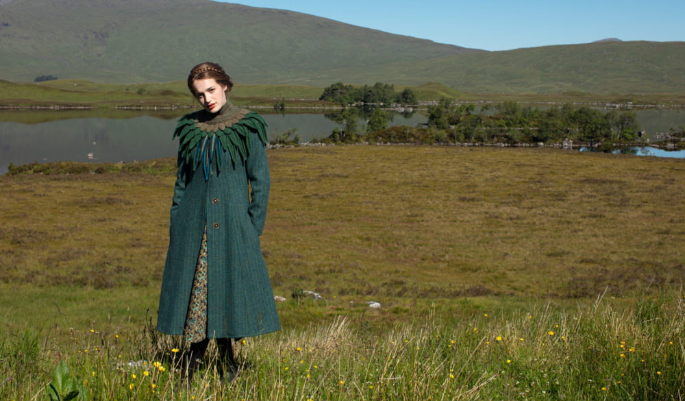 Lapwing Collar patterncard knitwear design by Alice Starmore in pure wool Hebridean 2 Ply hand knitting yarn