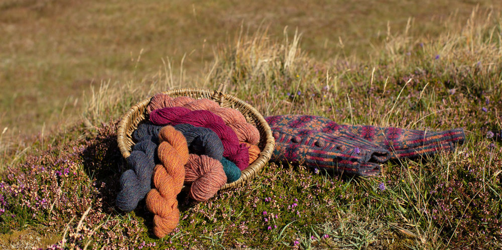 Mòinteach patterncard knitwear design by Alice Starmore in pure wool Hebridean 2 Ply hand knitting yarn