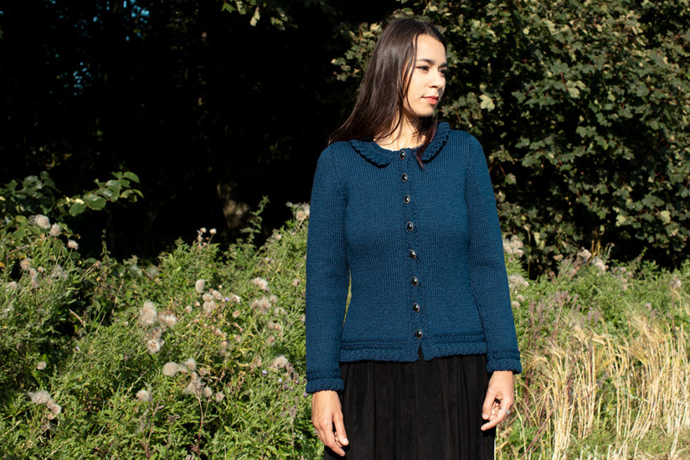 Petronella patterncard kit design by Alice Starmore in pure wool Bainin hand knitting yarn
