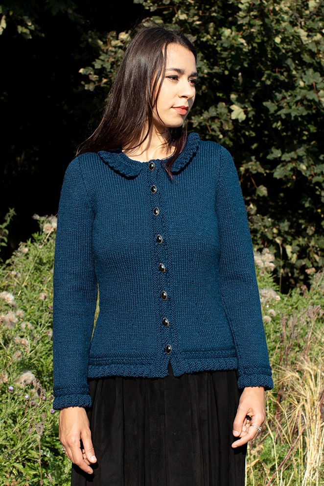 Petronella patterncard kit design by Alice Starmore in pure wool Bainin hand knitting yarn