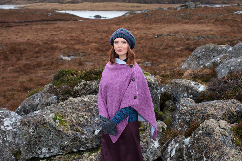 Hat Trick Hat Set patterncard knitwear design by Alice Starmore in pure wool Hebridean 2 Ply hand knitting yarn