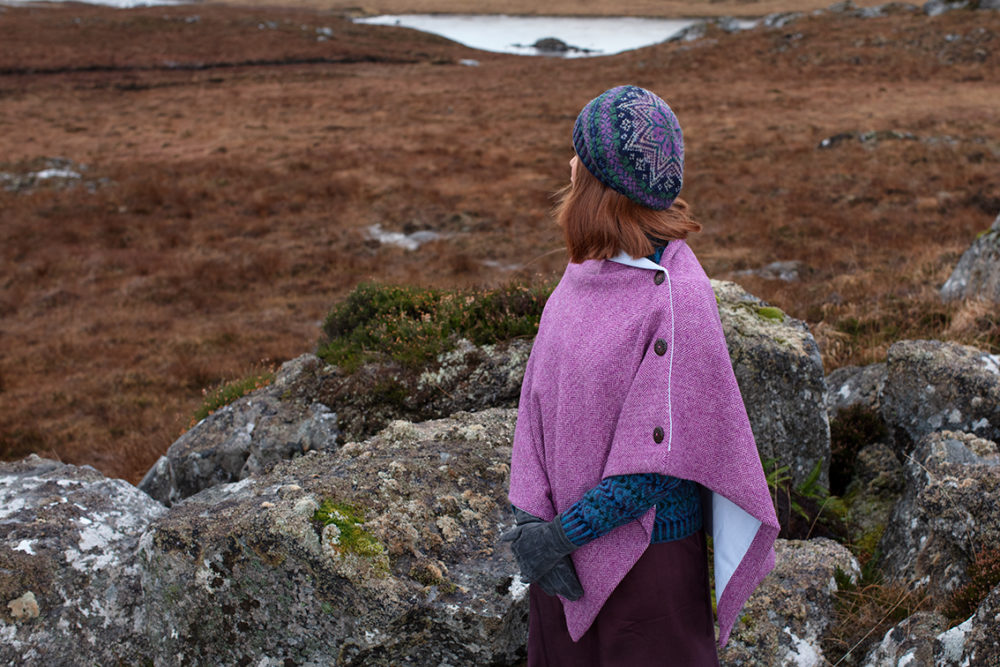Hat Trick Hat Set patterncard knitwear design by Alice Starmore in pure wool Hebridean 2 Ply hand knitting yarn