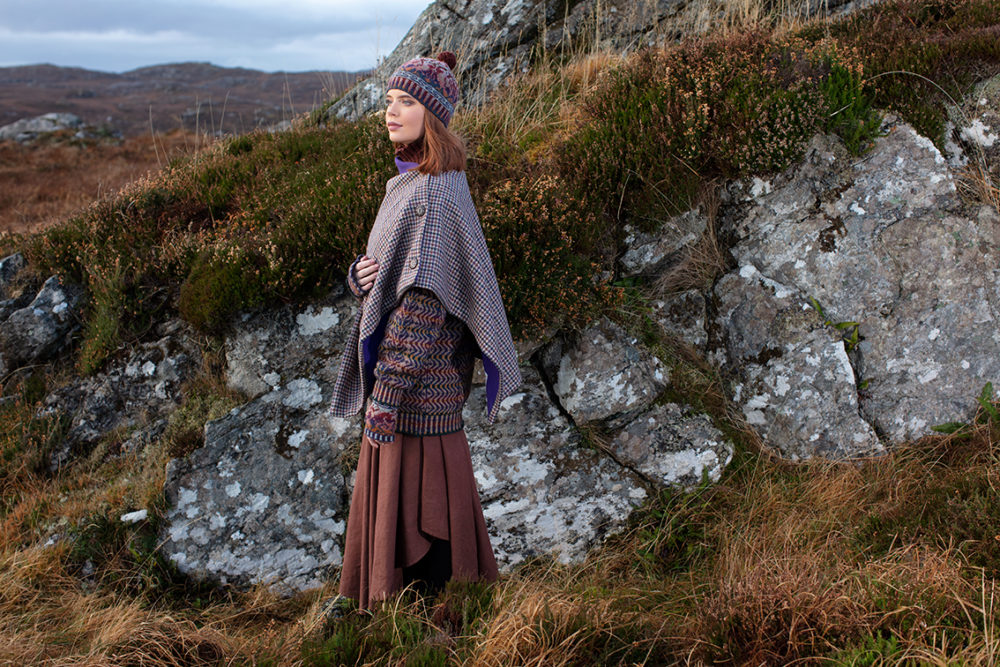 Hawk & Hound and Selkie Pullover patterncard knitwear designs by Alice Starmore in pure wool Hebridean 2 Ply hand knitting yarn