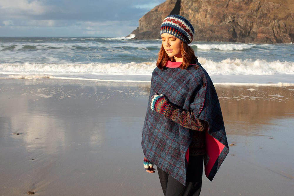 Wave Hat Set and Donegal patterncard knitwear designs by Alice Starmore in pure wool Hebridean 2 Ply hand knitting yarn