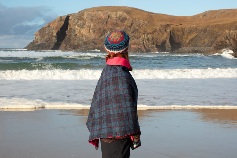 Wave Hat Set and Donegal patterncard knitwear designs by Alice Starmore in pure wool Hebridean 2 Ply hand knitting yarn