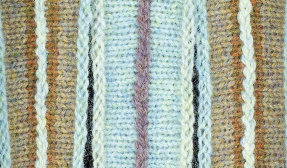 Lapwing Collar patterncard knitwear design by Alice Starmore in pure wool Hebridean 2 Ply hand knitting yarn