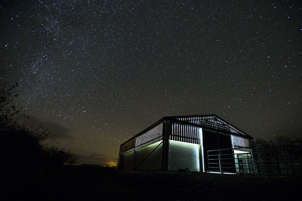 The barn at night