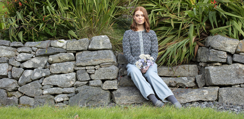 Loch Lomond patterncard knitwear design by Jade Starmore in pure wool Hebridean 2 Ply hand knitting yarn