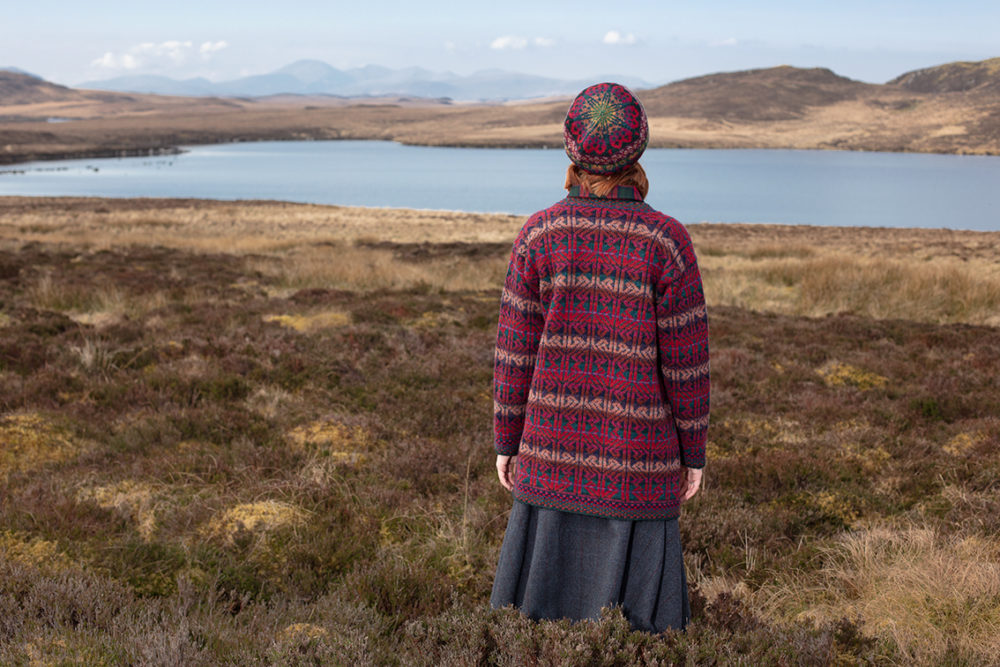 Alba patterncard knitwear design by Alice Starmore in pure wool Hebridean 2 Ply hand knitting yarn
