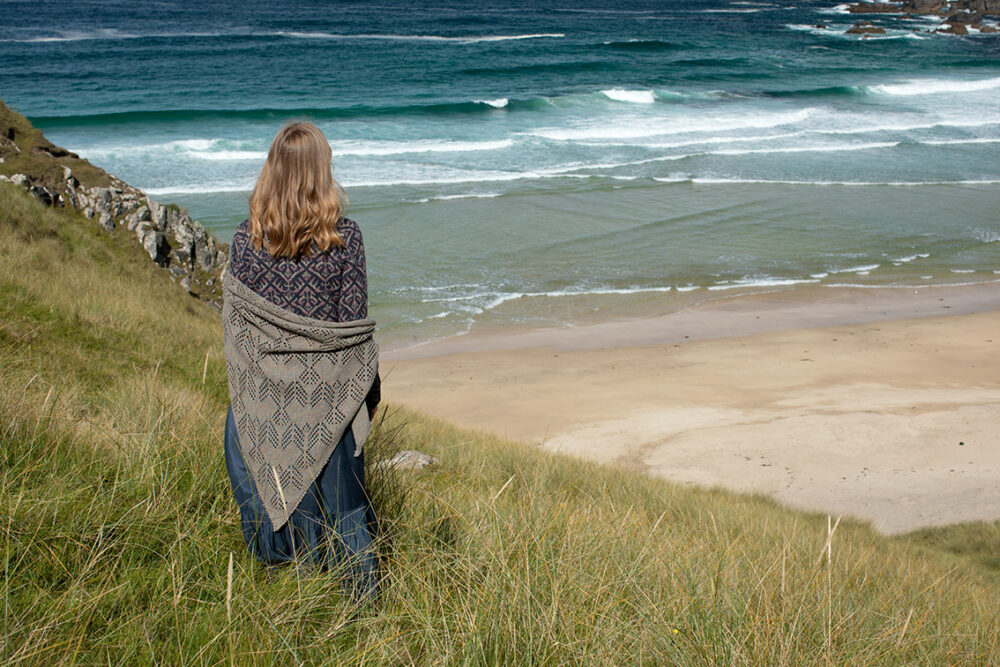 Sulaire patterncard kit design by Alice Starmore in Hebridean 2 Ply yarn