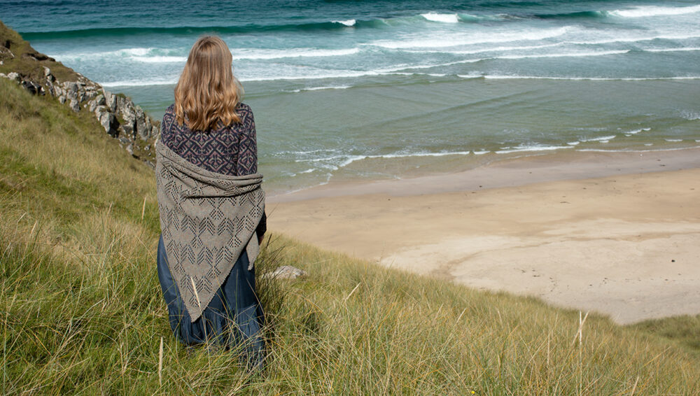 Sulaire patterncard kit design by Alice Starmore in Hebridean 2 Ply yarn