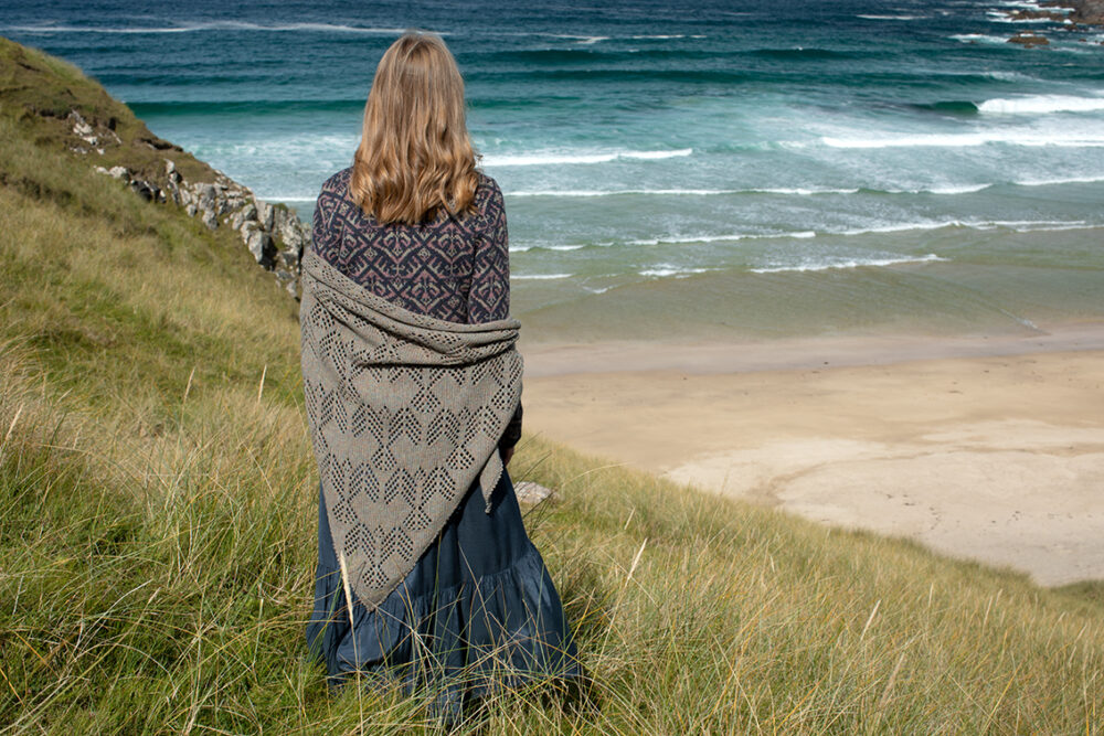 Sulaire patterncard kit design by Alice Starmore in Hebridean 2 Ply yarn