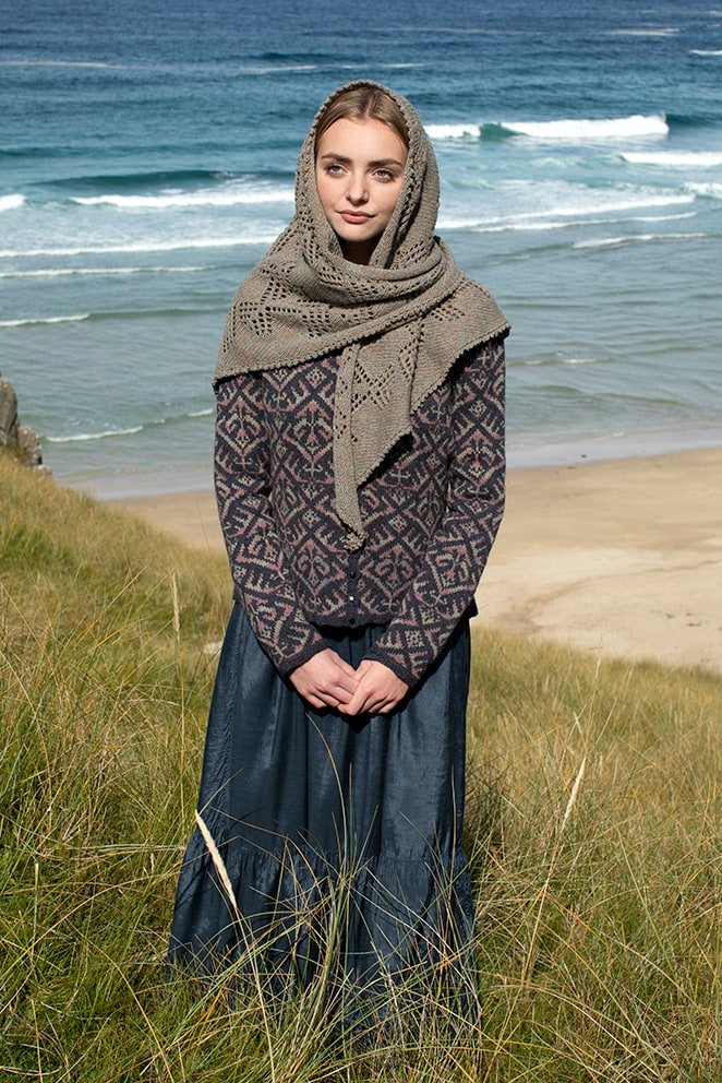 Sulaire patterncard kit design by Alice Starmore in Hebridean 2 Ply yarn