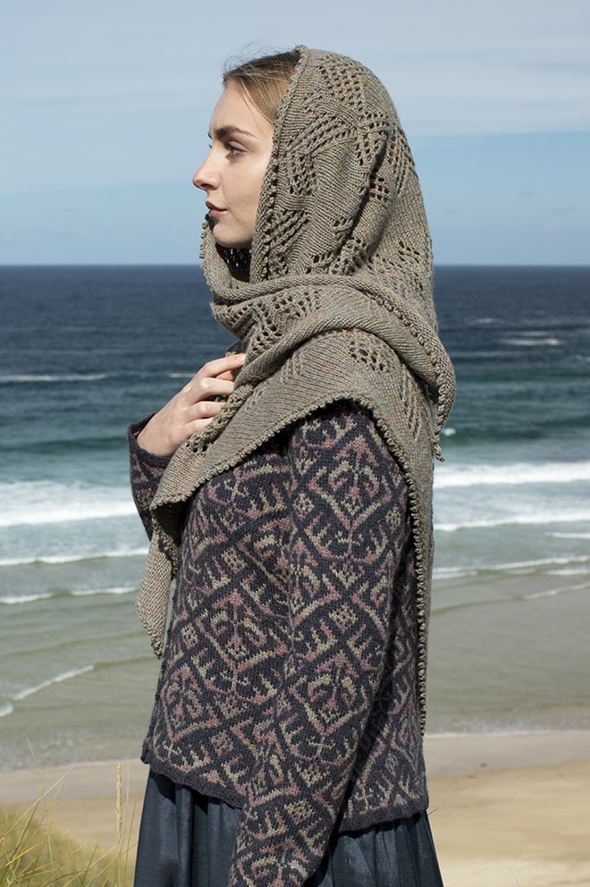 Sulaire patterncard kit design by Alice Starmore in Hebridean 2 Ply yarn