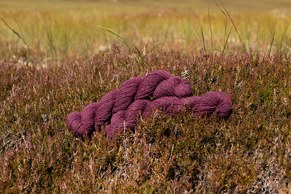 Alice Starmore 2 Ply Hebridean hand knitting yarn in Erica