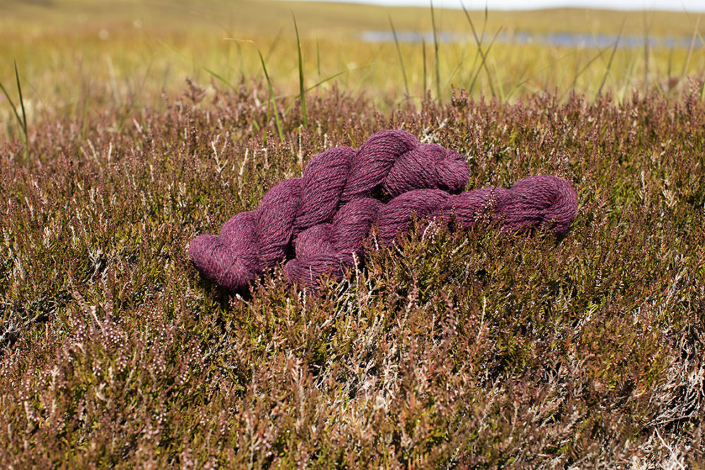 Alice Starmore 2 Ply Hebridean hand knitting yarn in Erica