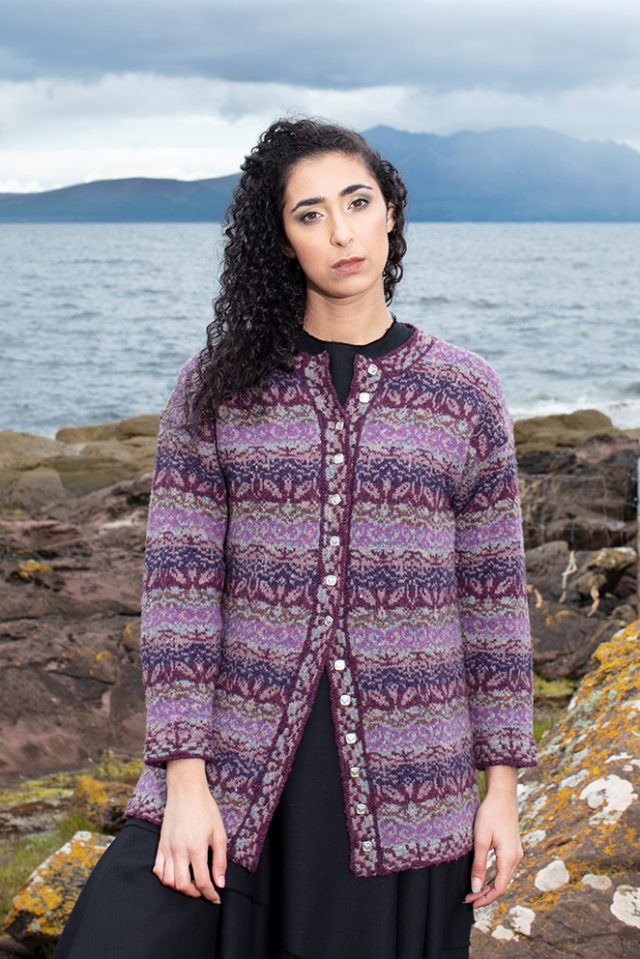 Zauderflote patterncard kit design by Jade Starmore in Hebridean yarn