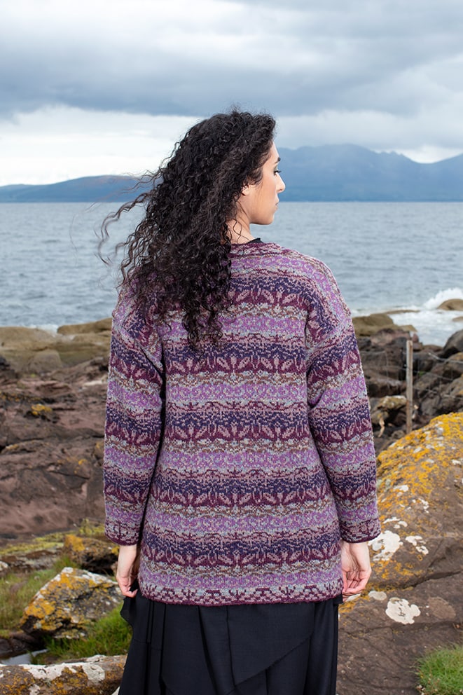 Zauderflote patterncard kit design by Jade Starmore in Hebridean yarn