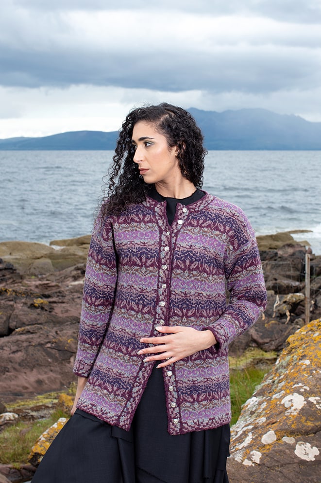 Zauderflote patterncard kit design by Jade Starmore in Hebridean yarn