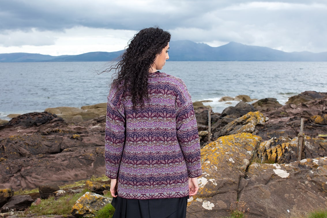 Zauderflote patterncard kit design by Jade Starmore in Hebridean yarn