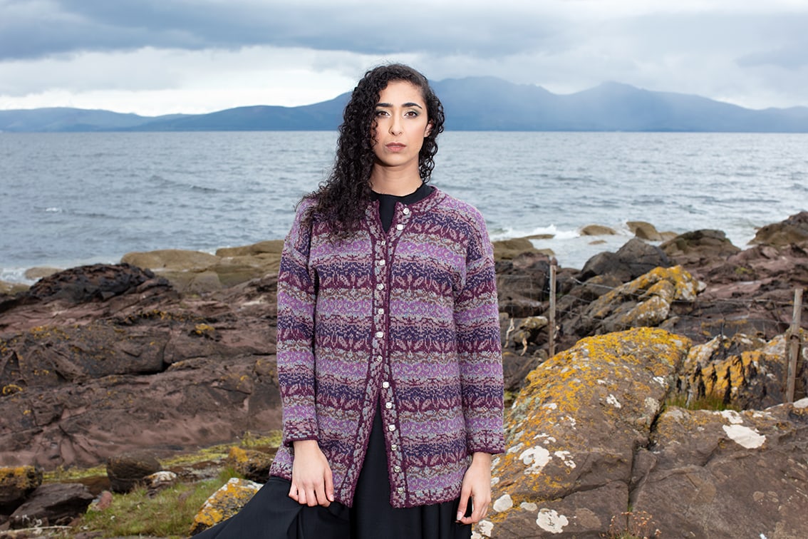 Zauderflote patterncard kit design by Jade Starmore in Hebridean yarn