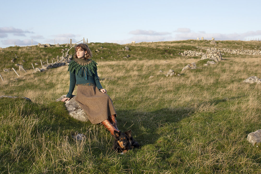 Lapwing Collar and pullover designs by Alice Starmore in Hebridean 2 Ply yarn