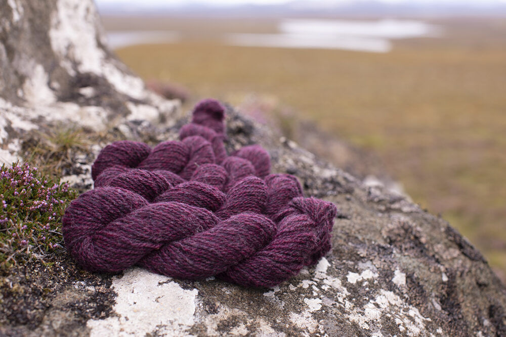 Alice Starmore 2 Ply Hebridean hand knitting yarn in Erica
